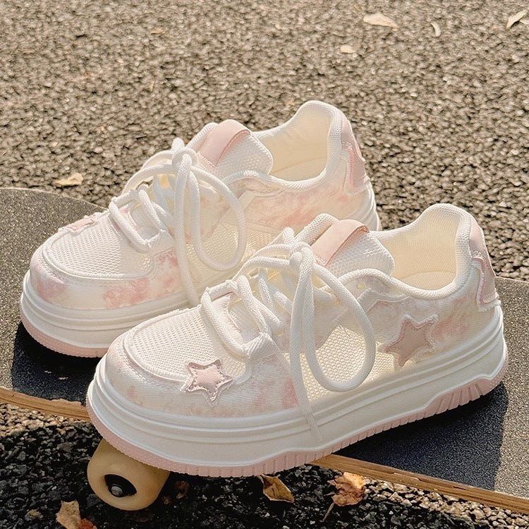Damen Komfortable Sneaker mit modischem Sternenmotiv und atmungsaktiven Netzdetails R&B