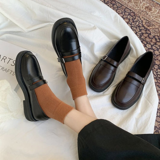 Damen elegante Mokassins mit modischem Schnallenakzent R&B