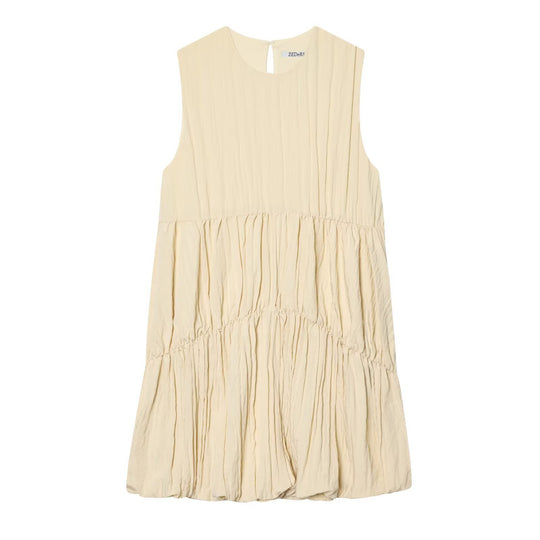 Damen luftiges Maxikleid mit plissierten Details und schmeichelndem Schnitt R&B
