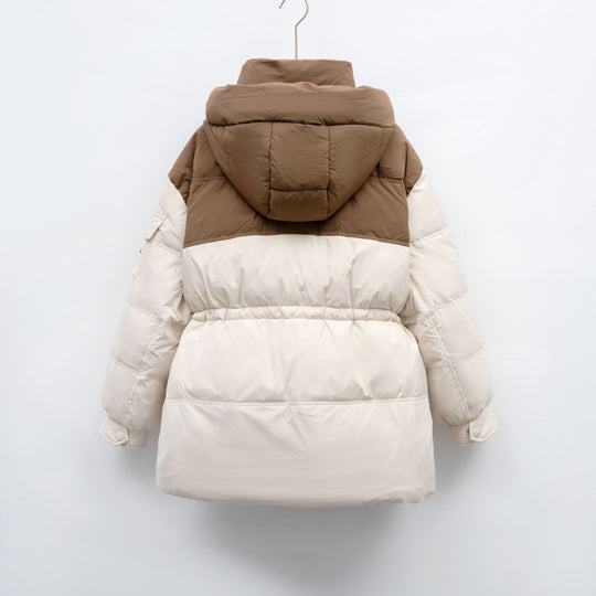 Damen modische Winterjacke mit funktionalen Taschen und großzügiger Kapuze R&B