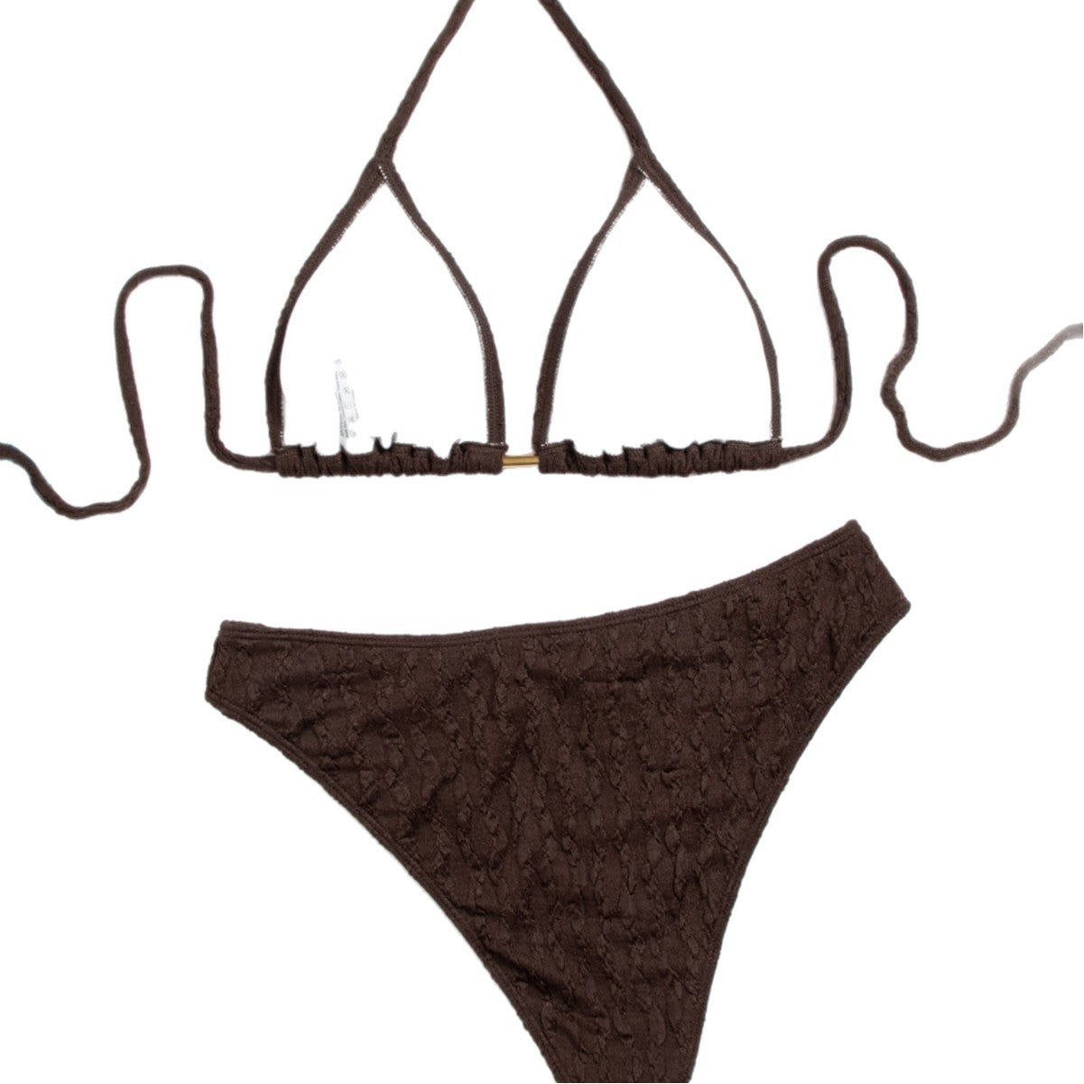 Damen Triangel-Bikini mit raffiniertem Strukturdesign und verstellbaren Trägern R&B