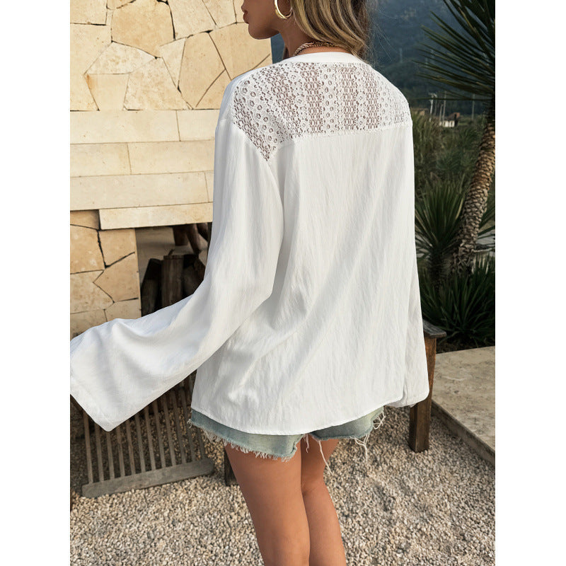 Damen Lässiges Oversized-Hemd mit Knopfdetail R&B