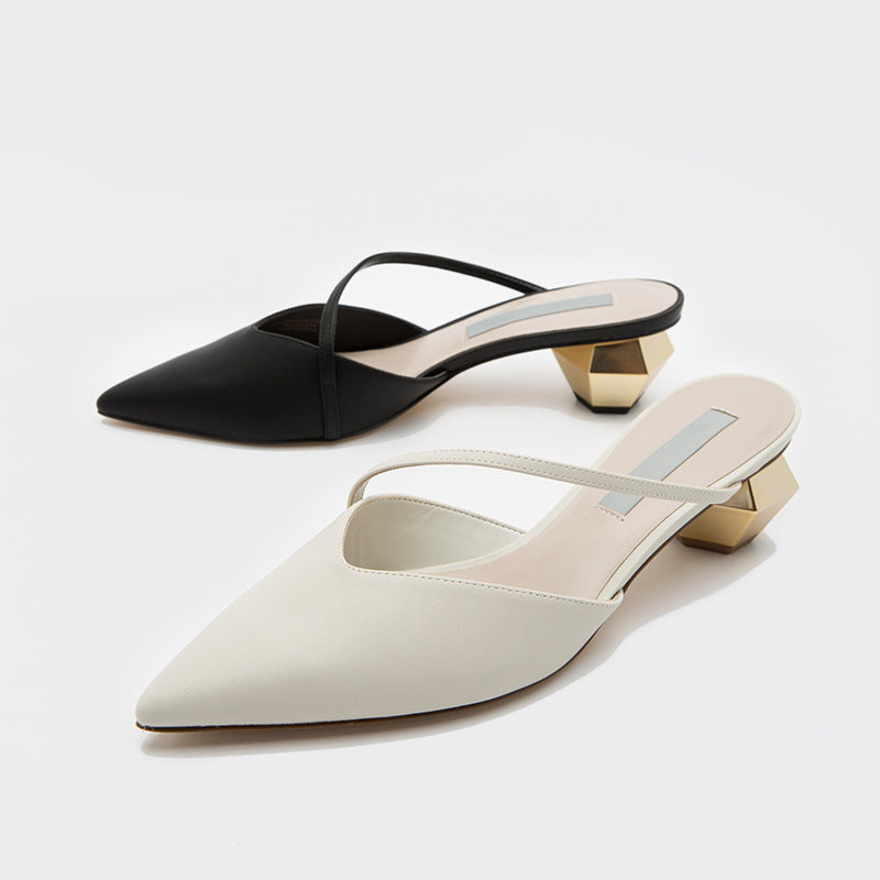 Damen Sling-Pumps mit spitzem Design und elegantem Blockabsatz R&B