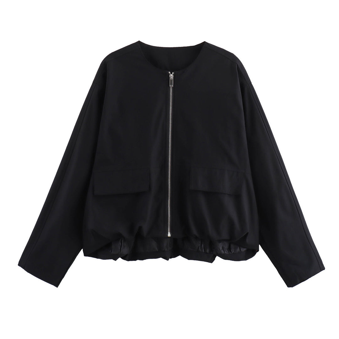 Damen lässige Steppjacke mit praktischen aufgesetzten Taschen und elastischem Bund R&B