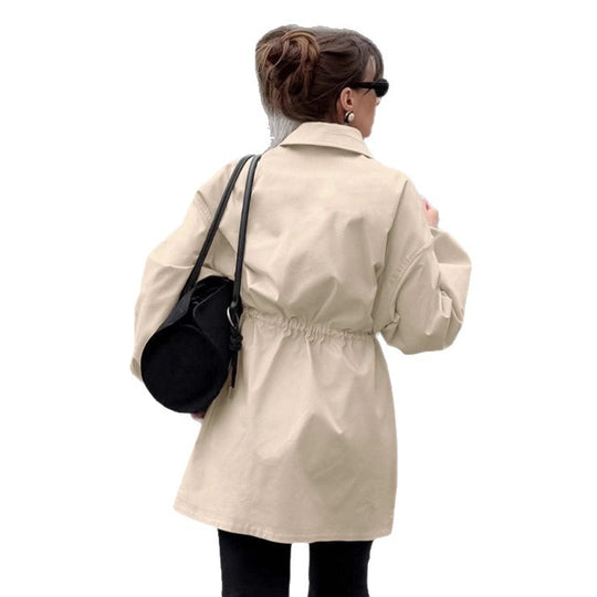 Damen Utility-Jacke im modernen Design mit Gürteldetails und großen Taschen R&B