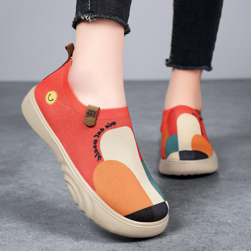 Damen Modische Slip-On Sneakers mit atmungsaktiver Netzkonstruktion und einzigartigem Design
