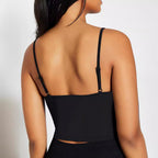 Damen Crop-Top mit motivierendem Statementdruck und feinen Spaghettiträgern R&B
