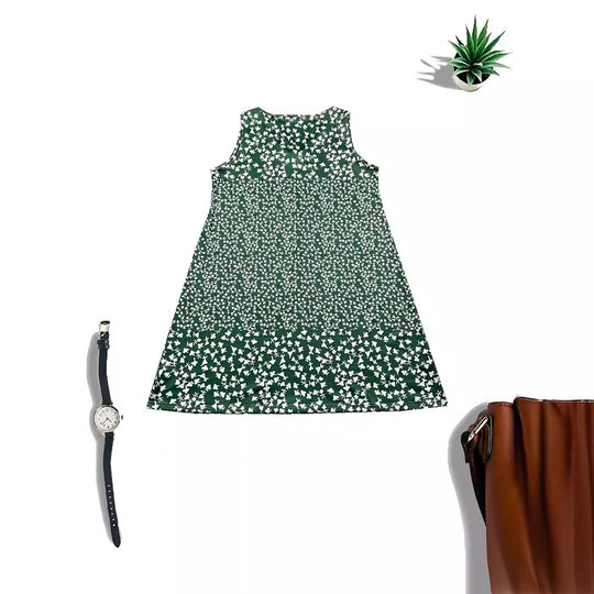 Damen luftiges Freizeitkleid mit verspieltem Blumenmuster und fließender Silhouette R&B