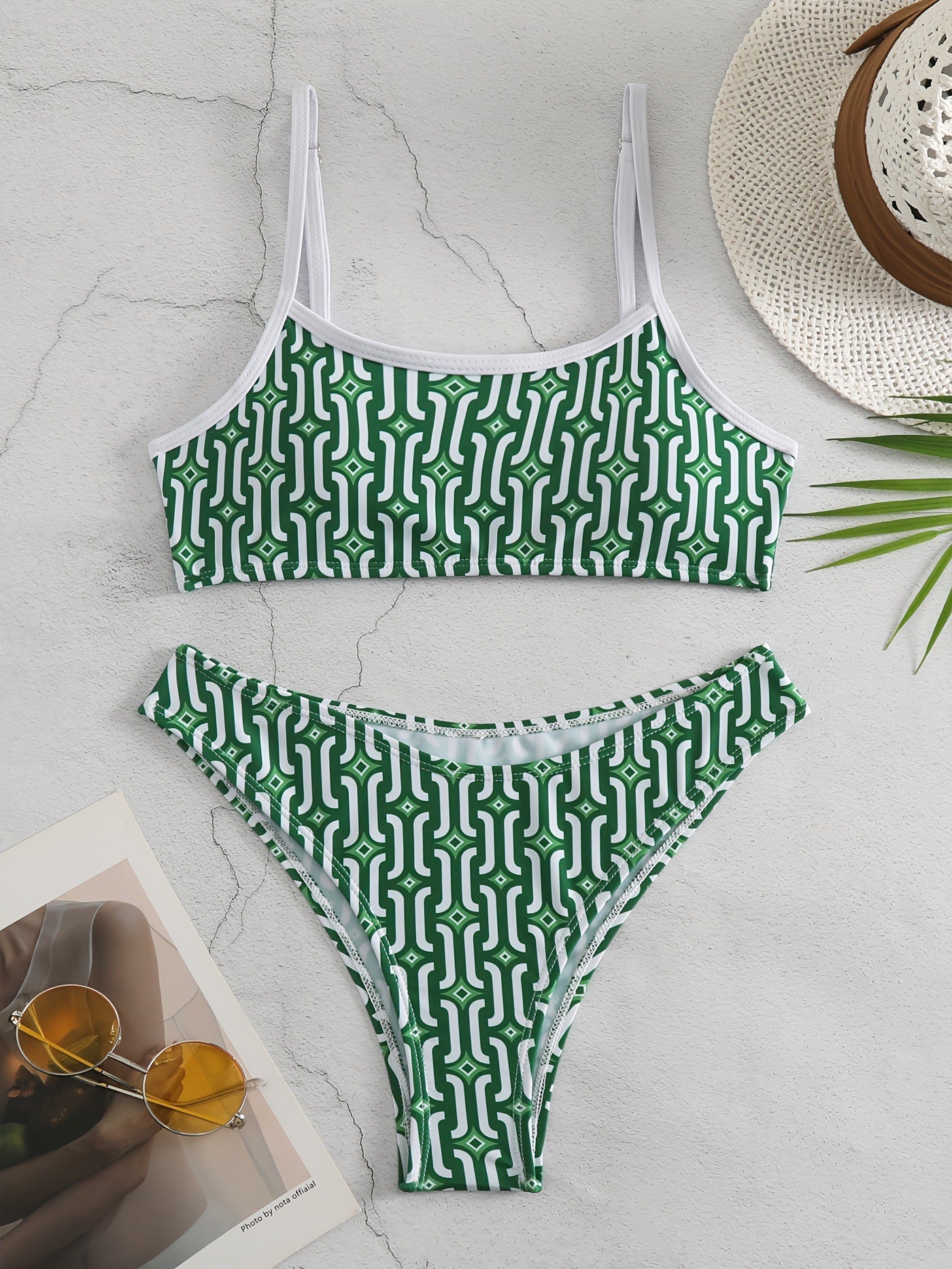 Damen Bikini-Set mit verträumtem geometrischem Muster R&B