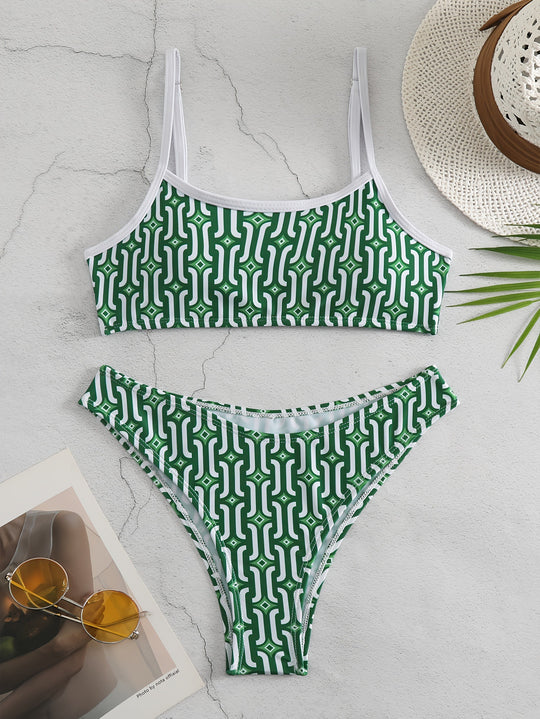 Damen Bikini-Set mit verträumtem geometrischem Muster R&B
