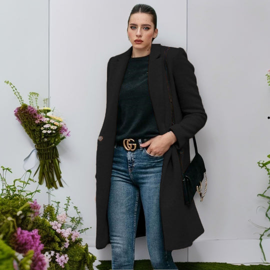 Damen elegante und bequeme Wollmantel R&B