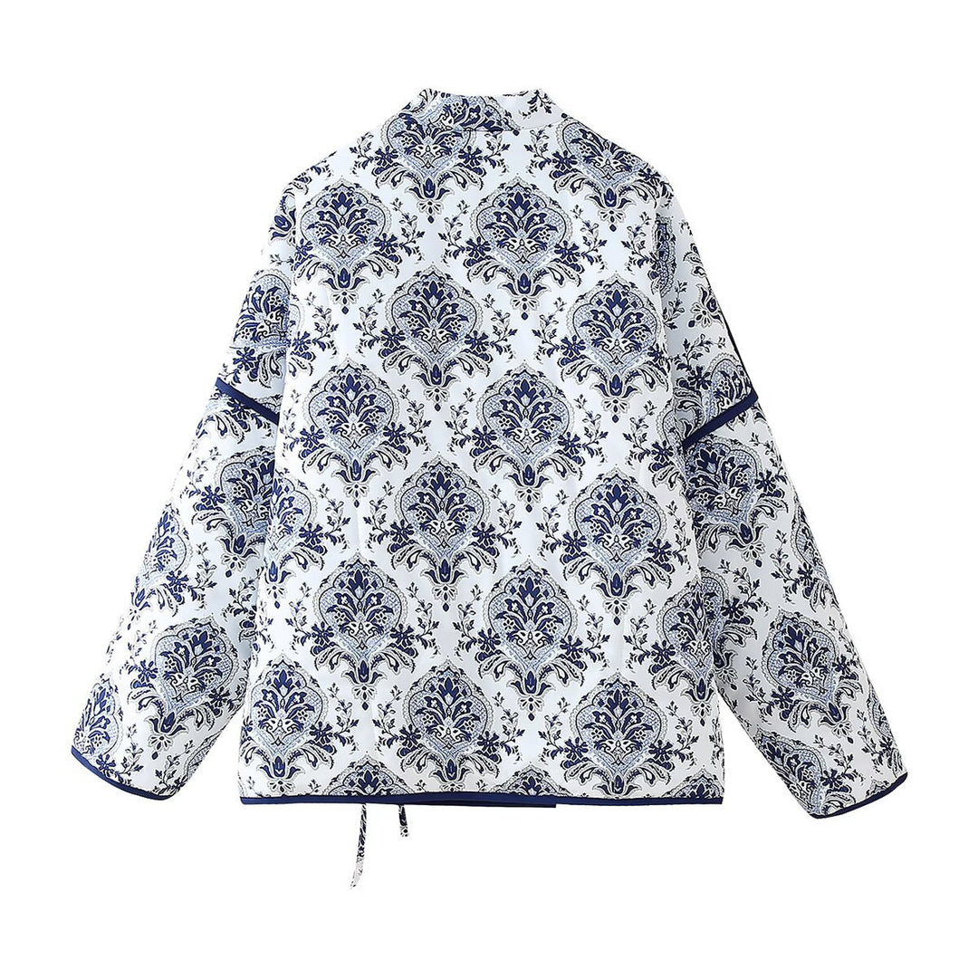 Damen Steppjacke mit floralem Design und modernem Schnitt R&B