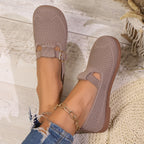 Damen luftige Ballerinas mit modischem Schnallen-Detail R&B
