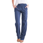 Damen Weite Hose mit elastischem Bund und praktischen Seitentaschen R&B