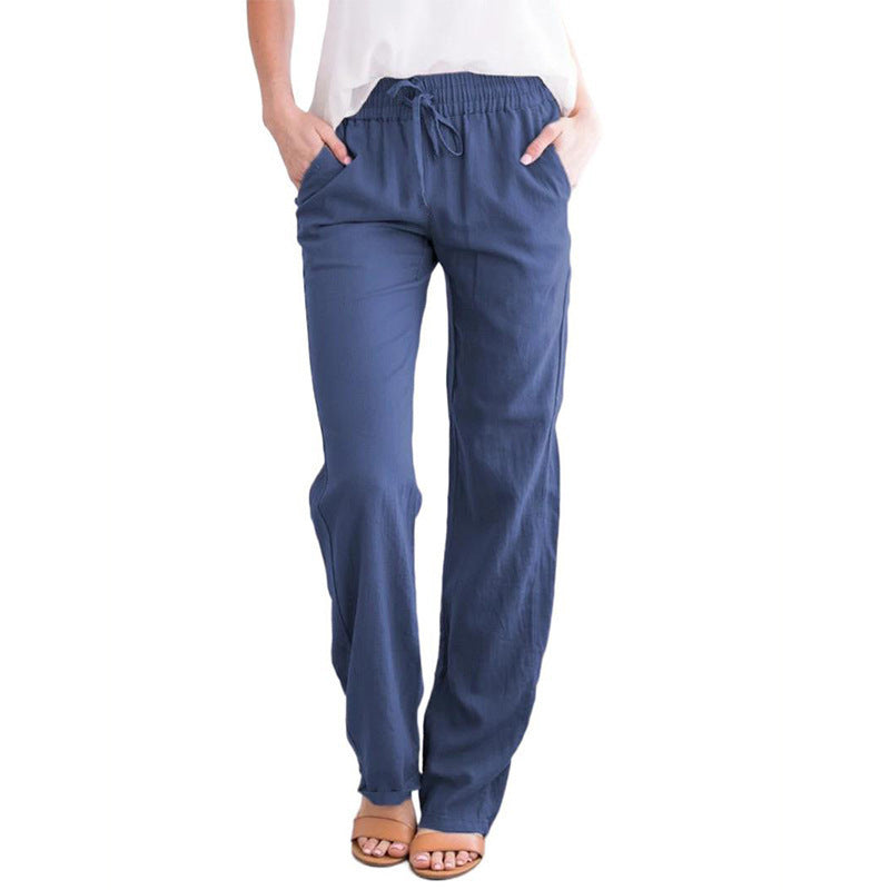 Damen Weite Hose mit elastischem Bund und praktischen Seitentaschen R&B
