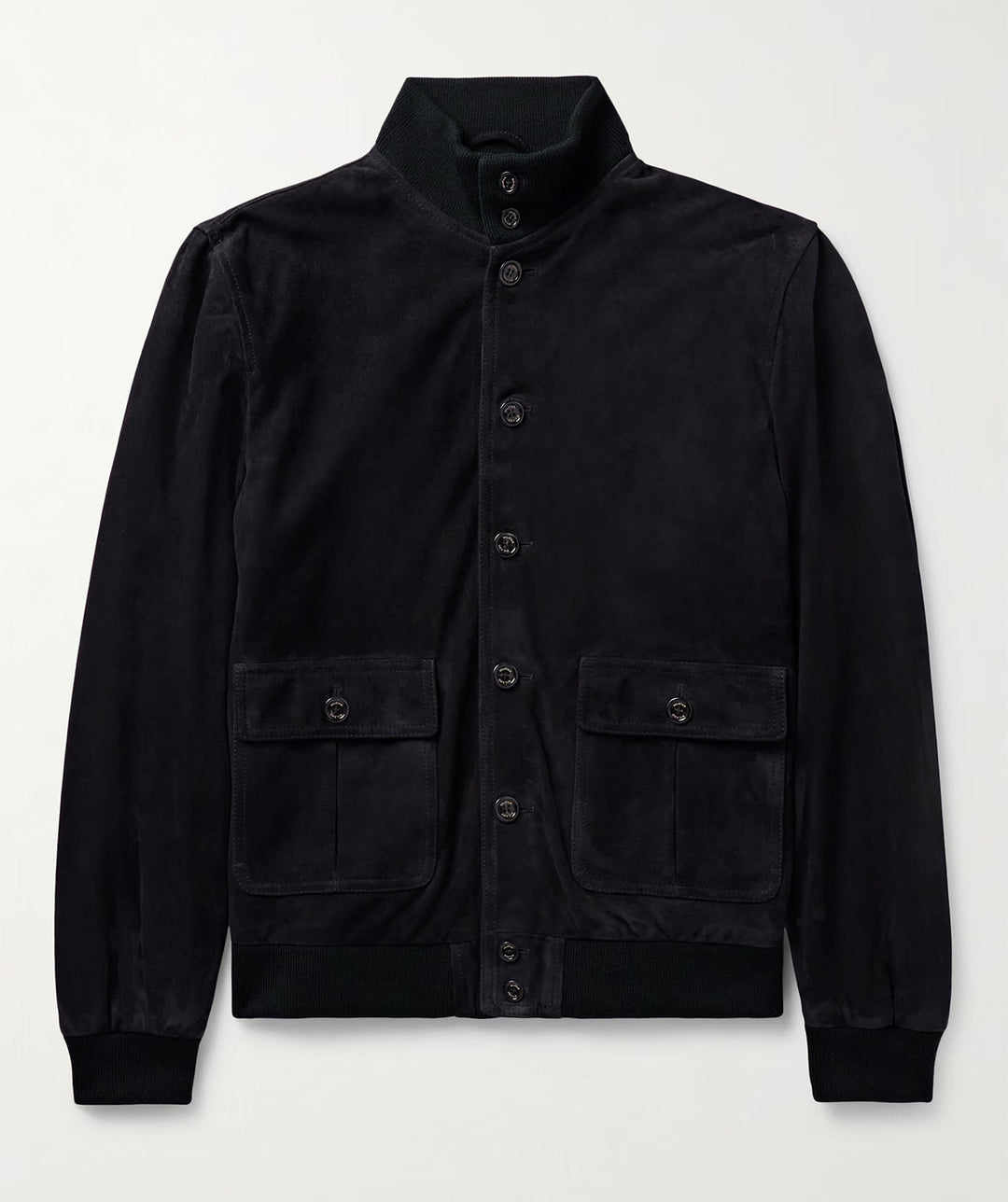 Herren elegante Wildlederjacke mit praktischem Kragen und aufgesetzten Taschen R&B