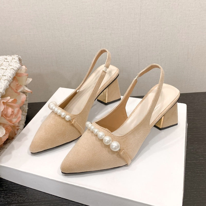 Damen Slingback Pumps mit eleganter Perlenverzierung R&B