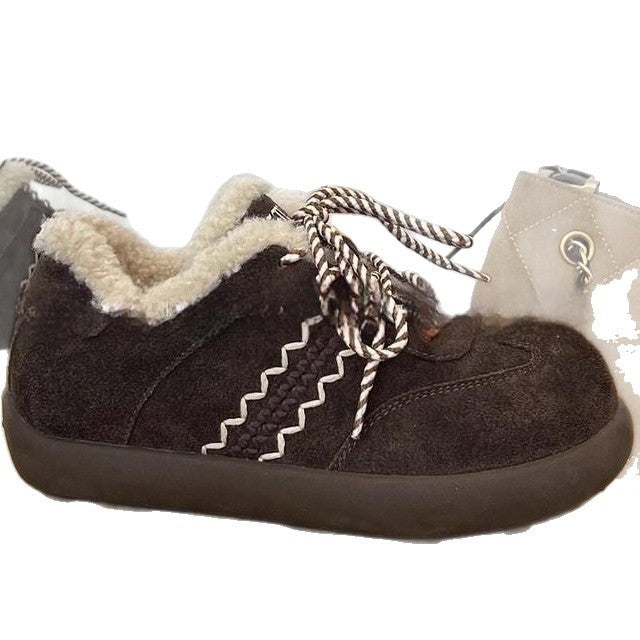 Damen Kuschelige Hausschuhe aus hochwertigem Wildleder mit flauschigem Innenfutter R&B