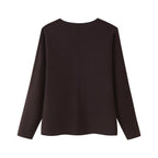 Damen elegante Strickjacke mit V-Ausschnitt und Knopfleiste R&B