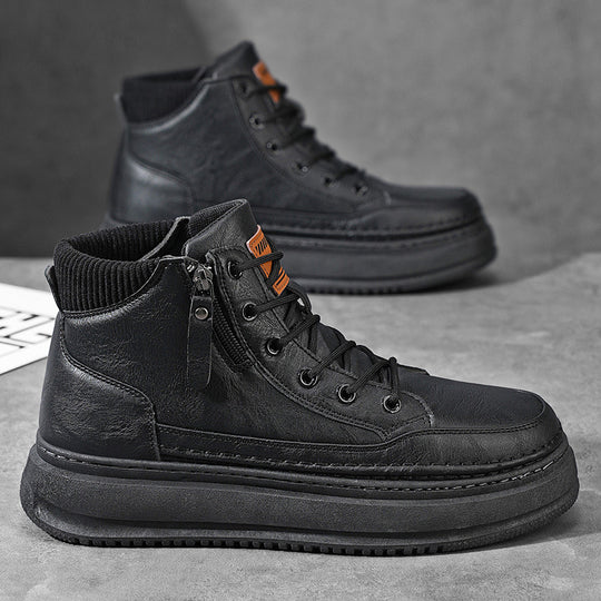 Damen Hohe Schnürstiefel mit seitlichem Reißverschluss und dämpfender Sohle R&B