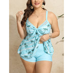 Damen Tankini-Set mit floralem Design und effektvollem Drapierungselement R&B