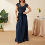 Damen Elegantes Spitzenkleid mit V-Ausschnitt R&B
