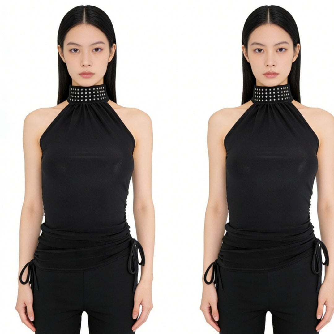 Damen Hochgeschlossenes Top mit Rüschendetails R&B