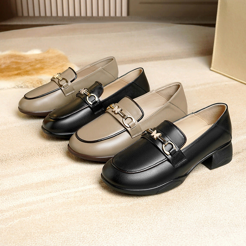 Damen Elegante Mokassins mit modischem Schmuckdetail und bequemem Blockabsatz R&B