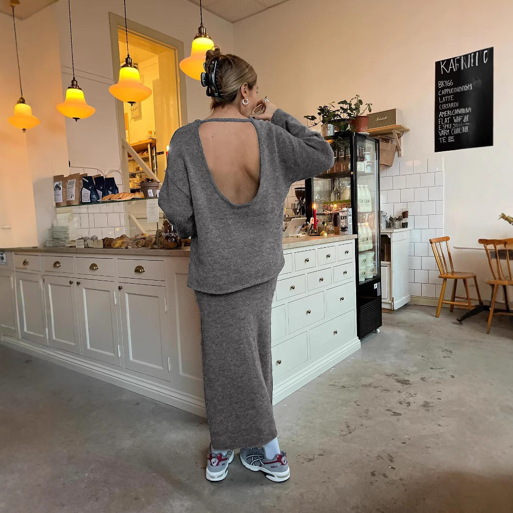Damen eleganter, figurbetonter Midi-Rock aus hochwertiger Wollmischung R&B