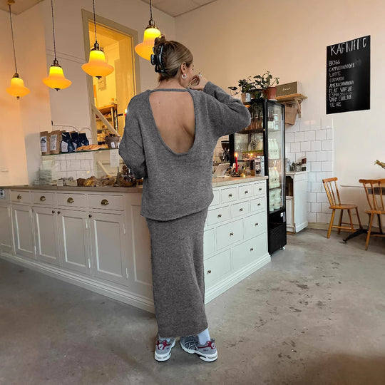 Damen eleganter, figurbetonter Midi-Rock aus hochwertiger Wollmischung R&B
