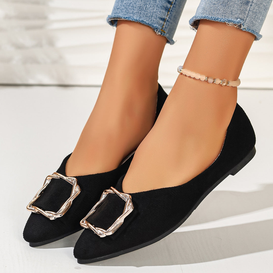 Damen elegante Ballerinas mit Dekorativem Schmuckdetail R&B