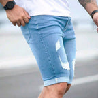Herren Ripped Denim Shorts R&B