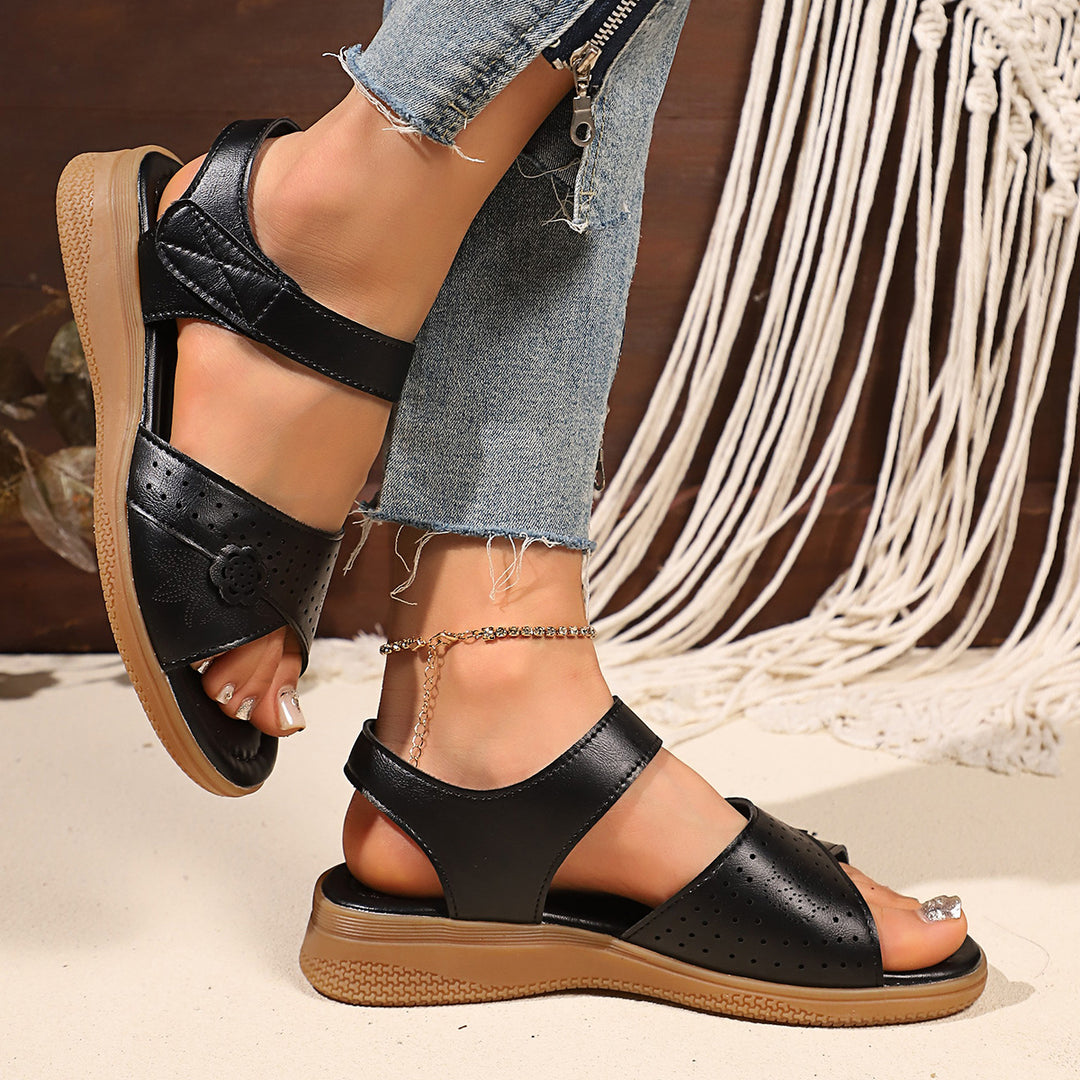 Damen komfortable Sandalen mit dekorativen Riemen und atmungsaktivem Design R&B