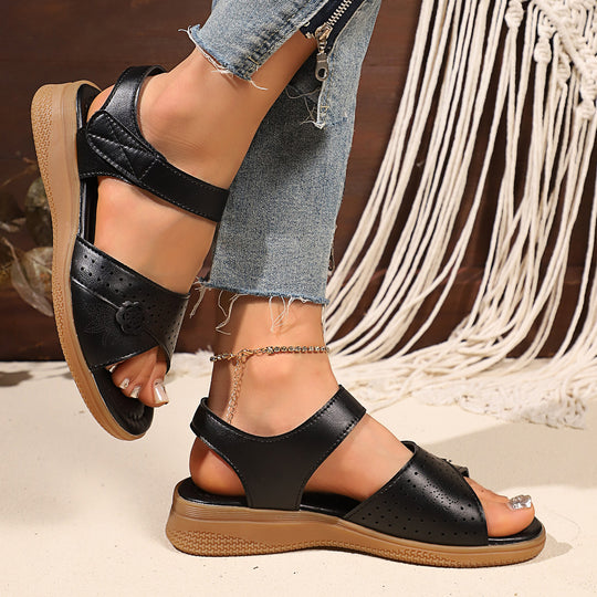 Damen komfortable Sandalen mit dekorativen Riemen und atmungsaktivem Design R&B