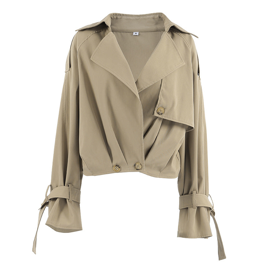 Damen modische Kurzjacke im minimalistischen Design mit lässigem Schnitt und praktischen Details R&B