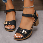 Damen Elegante Sandalen mit Blockabsatz R&B