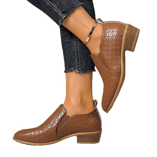 Damen elegante Slip-On Stiefeletten mit modischem Lederdesign R&B