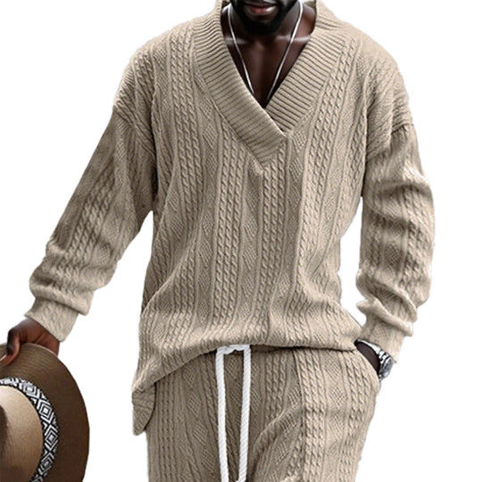 Herren Strickpullover mit modernem V-Ausschnitt und lässigem Design R&B