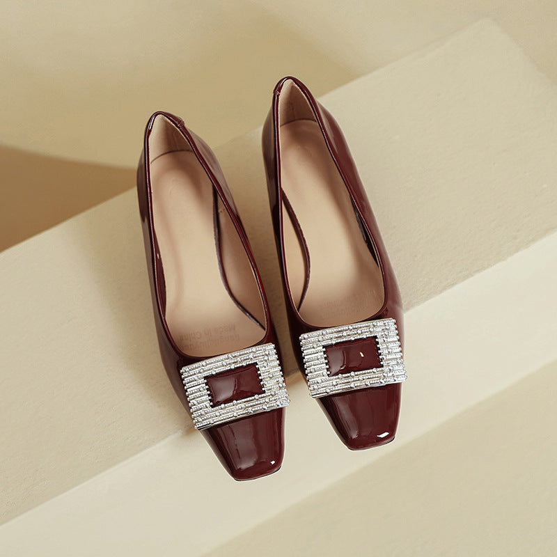 Damen elegante Pumps mit funkelnder Strassschnalle R&B