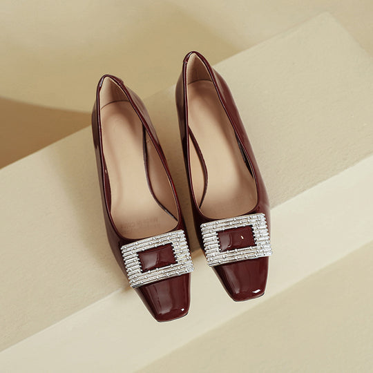 Damen elegante Pumps mit funkelnder Strassschnalle R&B