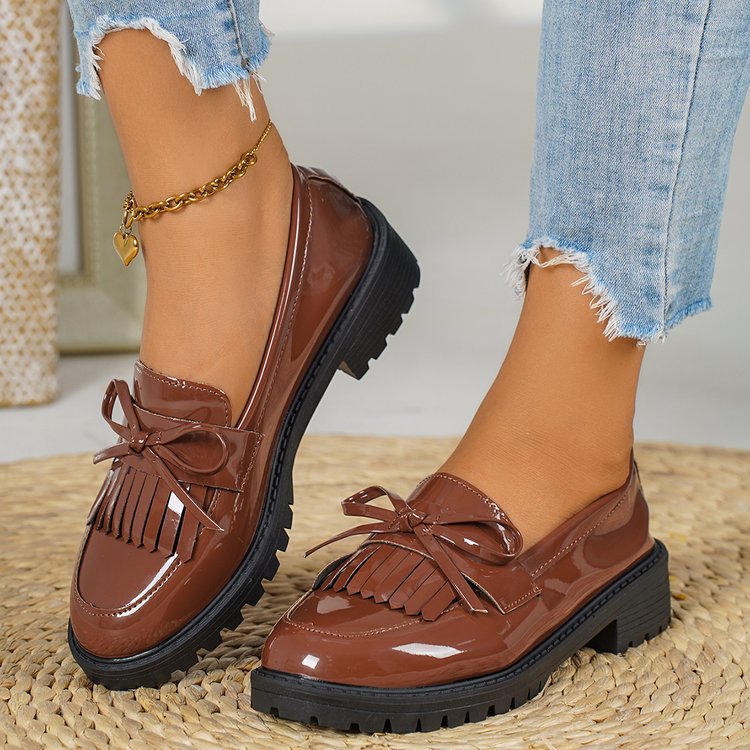 Damen Elegante Loafer mit dekorativem Schleifendetail R&B