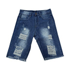 Herren Jeans-Shorts im trendigen Destroyed-Look mit fransigem Saum R&B