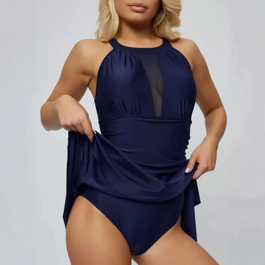 Damen eleganter Sportbadeanzug mit voluminösem Rock R&B