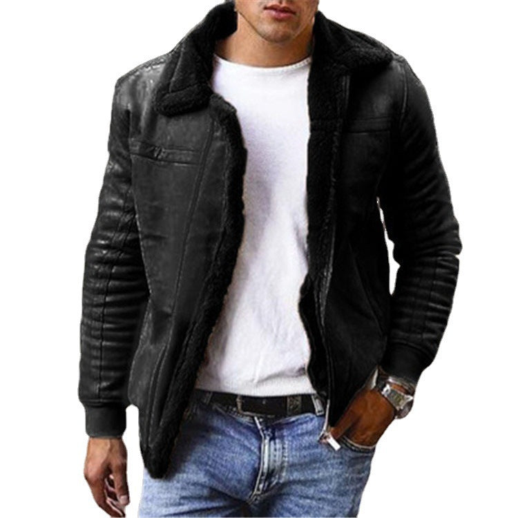 Herren Lammfellgefütterte jacke im modernen Design R&B