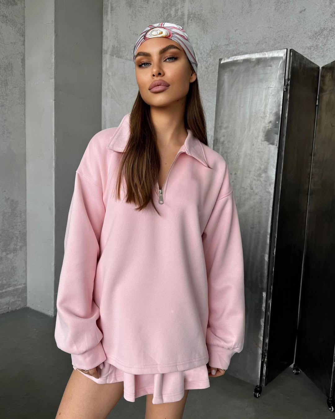 Damen sportlicher Pullover mit Kordelzug und Reißverschluss R&B