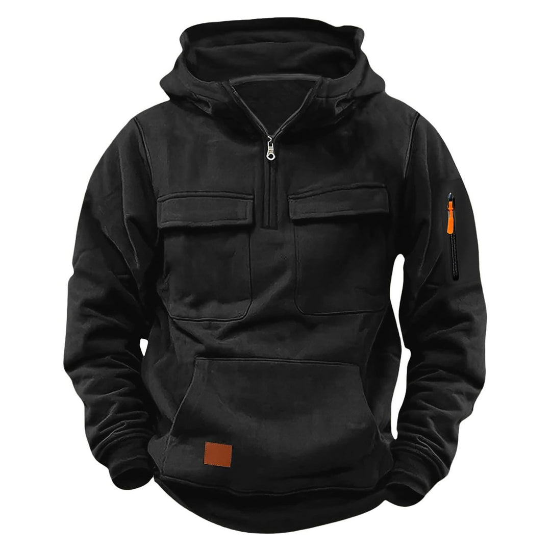 Herren funktionale Kapuzenjacke mit Reißverschluss und praktischen Taschen R&B