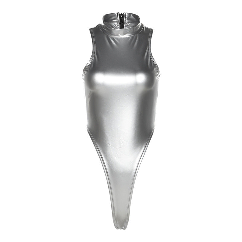 Damen Sportlicher Einteiler mit hohem Kragen R&B