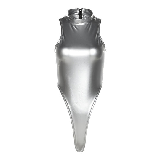 Damen Sportlicher Einteiler mit hohem Kragen R&B