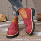 Damen Bequeme Mokassins mit robustem Profil und elastischem Riemendesign R&B