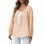 Damen Bluse mit schmeichelndem Rundhalsausschnitt und eleganten Rüschendetails